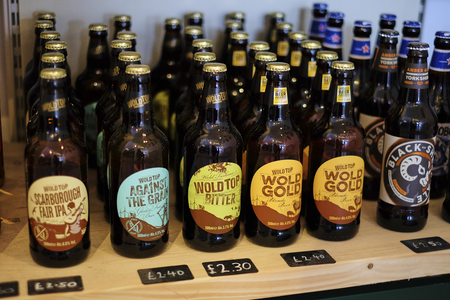 A wide selection of local beers.